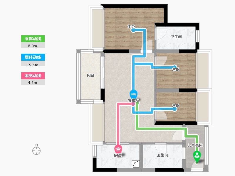 广东省-广州市-万科金色里程-68.00-户型库-动静线