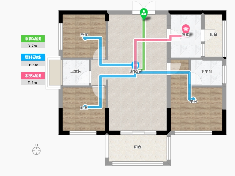 湖南省-长沙市-振业城-81.46-户型库-动静线