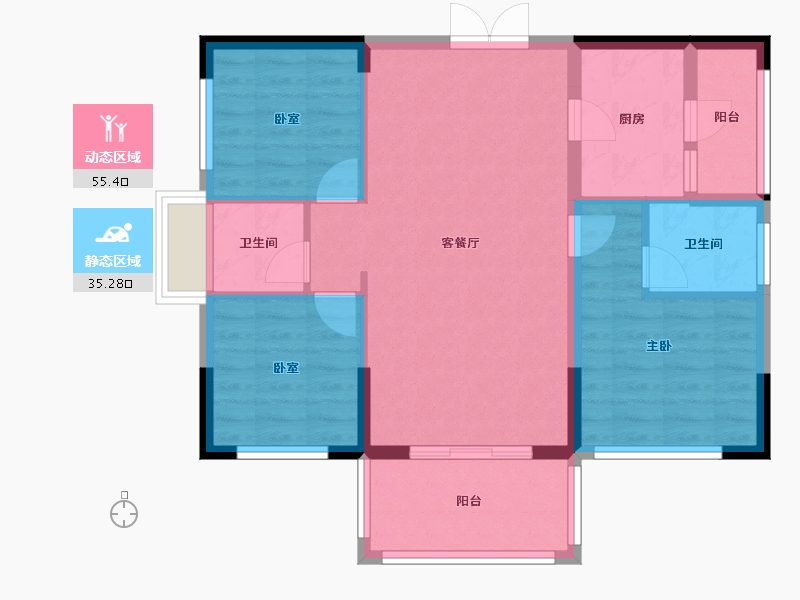 湖南省-长沙市-振业城-81.46-户型库-动静分区