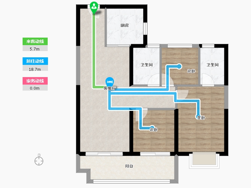 山西省-太原市-碧桂园玖玺臺天玺-80.25-户型库-动静线