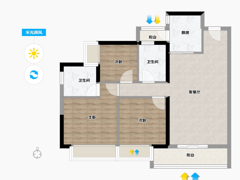 广东省-广州市-广州融创文旅城-79.20-户型库-采光通风