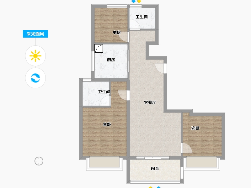 上海-上海市-保利·天汇-80.35-户型库-采光通风