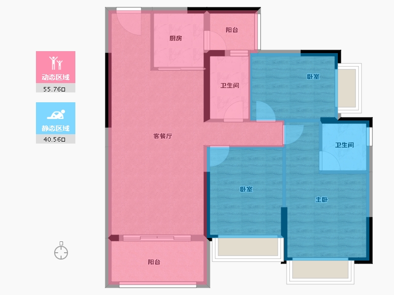 广东省-广州市-敏捷绿湖首府-86.53-户型库-动静分区