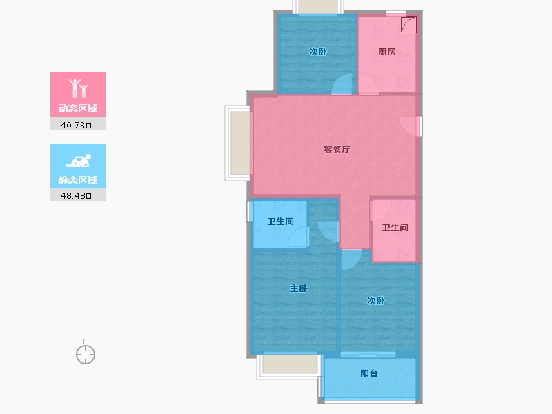 上海-上海市-保利·天汇-80.34-户型库-动静分区