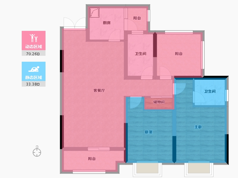 贵州省-贵阳市-宝能国际会展城-91.54-户型库-动静分区