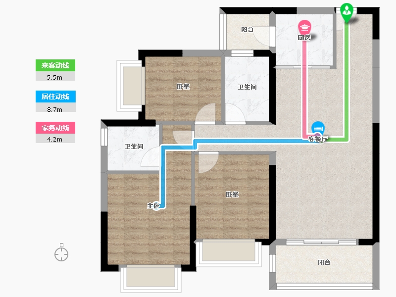 广东省-广州市-敏捷绿湖首府-83.20-户型库-动静线