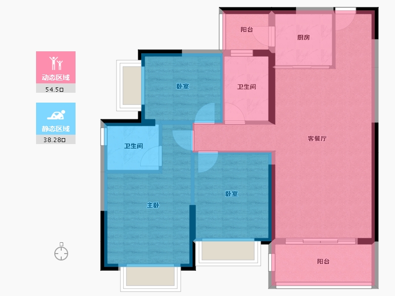 广东省-广州市-敏捷绿湖首府-83.20-户型库-动静分区