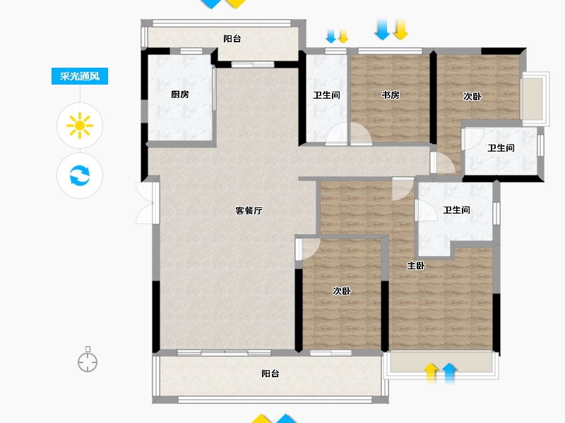 广东省-广州市-广州融创文旅城-148.80-户型库-采光通风