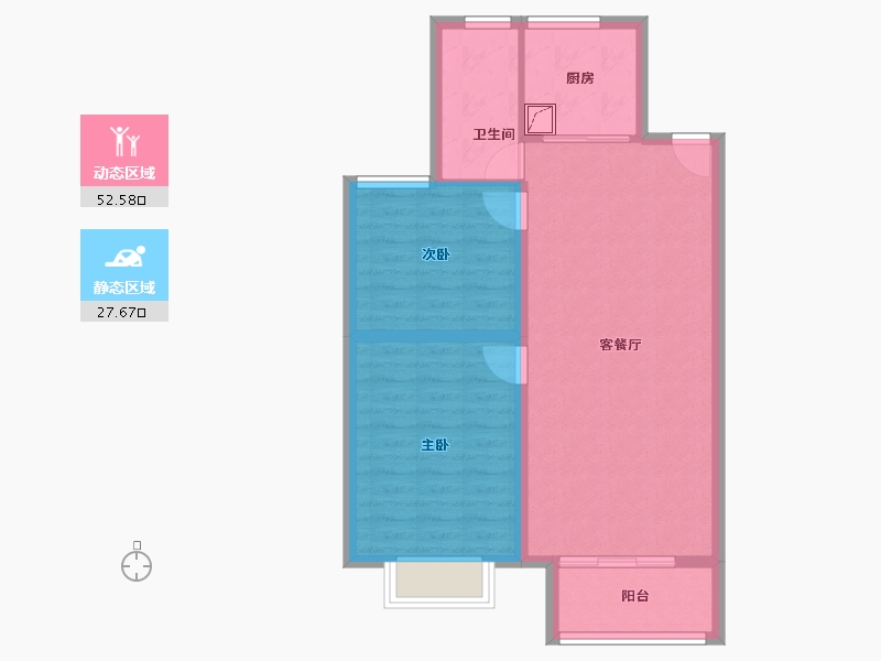 上海-上海市-东外滩·爱国里-72.25-户型库-动静分区