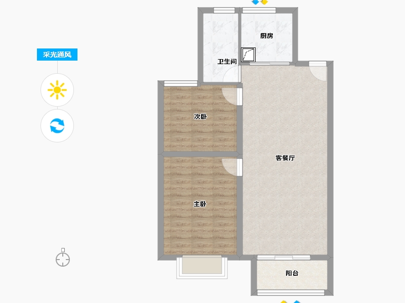 上海-上海市-东外滩·爱国里-72.25-户型库-采光通风