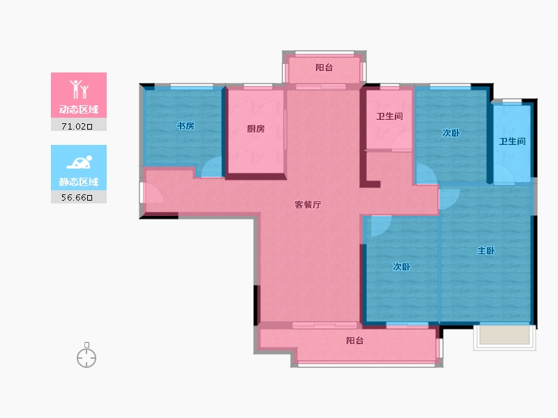 湖南省-长沙市-恒基旭辉湖山赋-114.37-户型库-动静分区