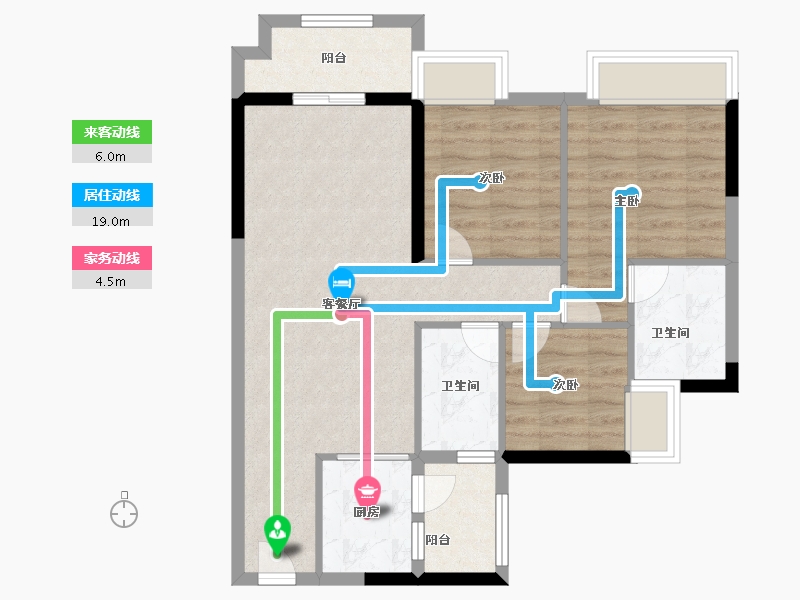 广东省-广州市-致岭假日花园-75.20-户型库-动静线