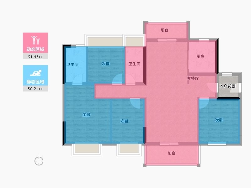 广东省-广州市-华润置地路劲金茂桐悦-102.59-户型库-动静分区