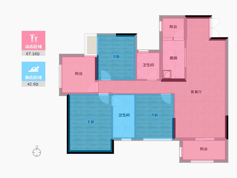 贵州省-贵阳市-宝能国际会展城-97.55-户型库-动静分区