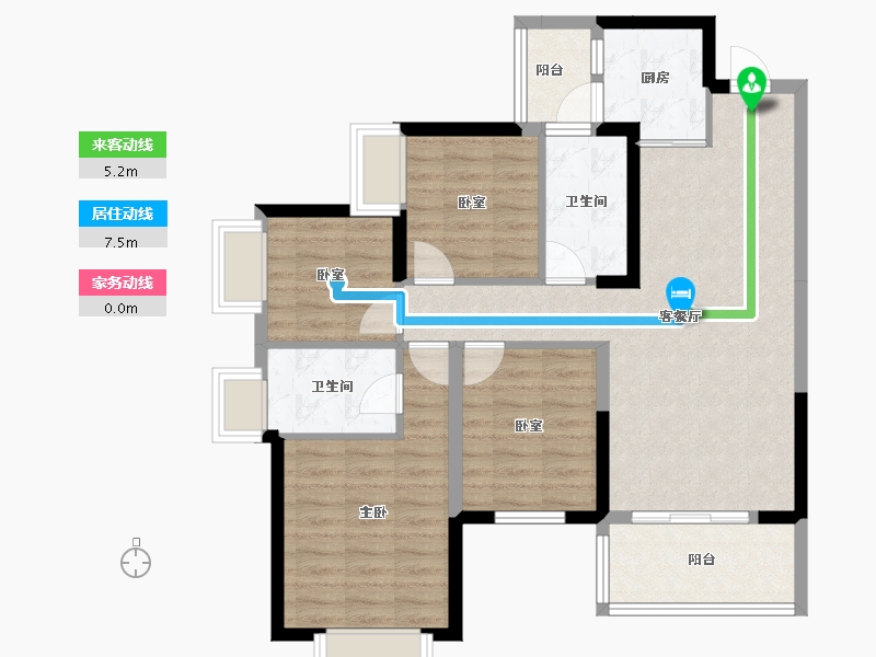 湖南省-长沙市-振业城-89.56-户型库-动静线