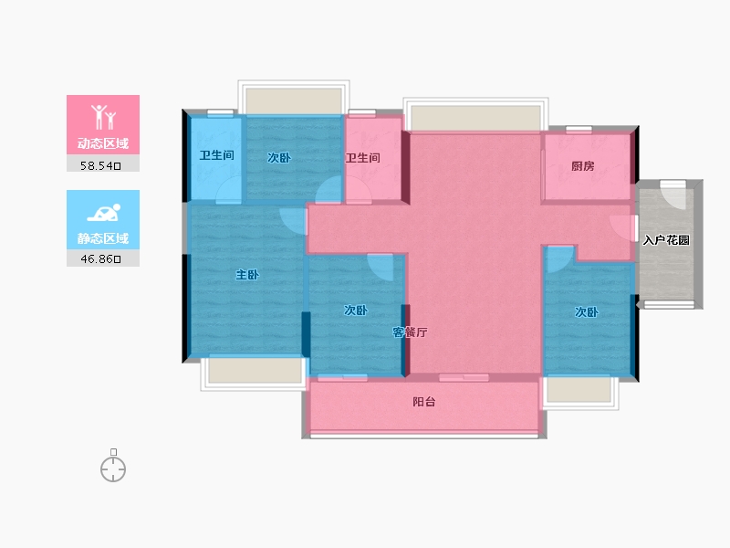 广东省-广州市-俊怡悦景台-100.80-户型库-动静分区