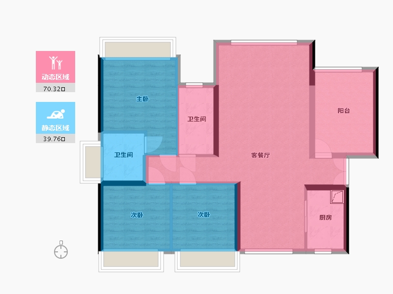 湖南省-常德市-朝阳公馆-129.00-户型库-动静分区