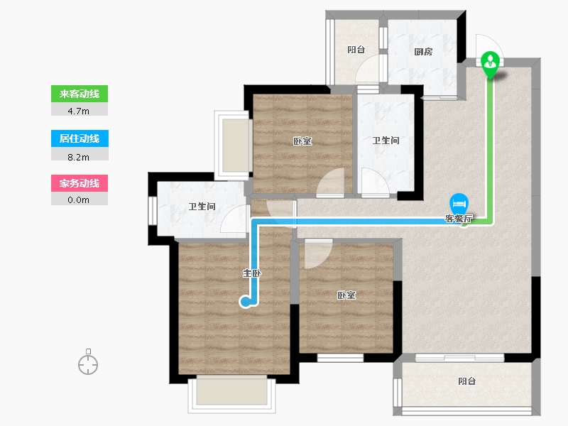 湖南省-长沙市-振业城-80.00-户型库-动静线