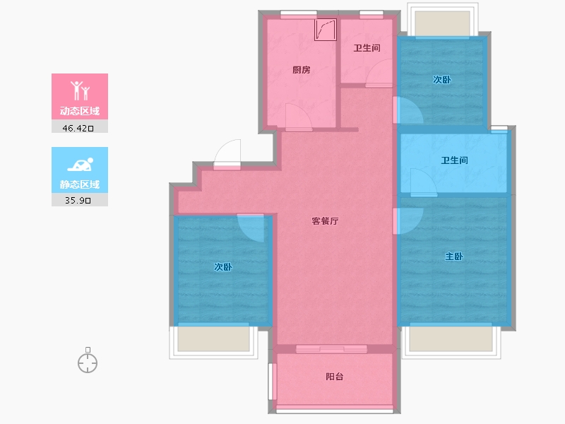 上海-上海市-十里江湾-72.53-户型库-动静分区