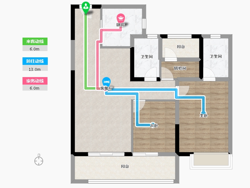 湖南省-长沙市-澳海文澜府-86.39-户型库-动静线