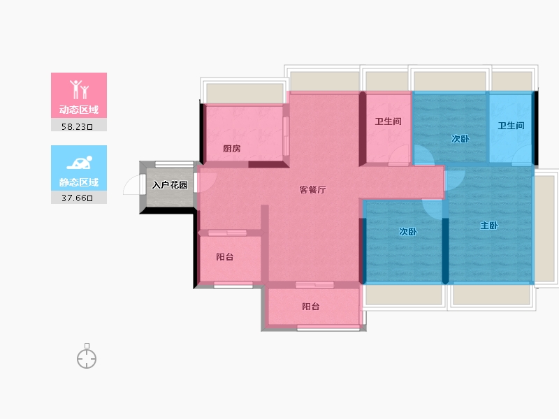 广东省-广州市-正荣新城云溪润宸-88.00-户型库-动静分区