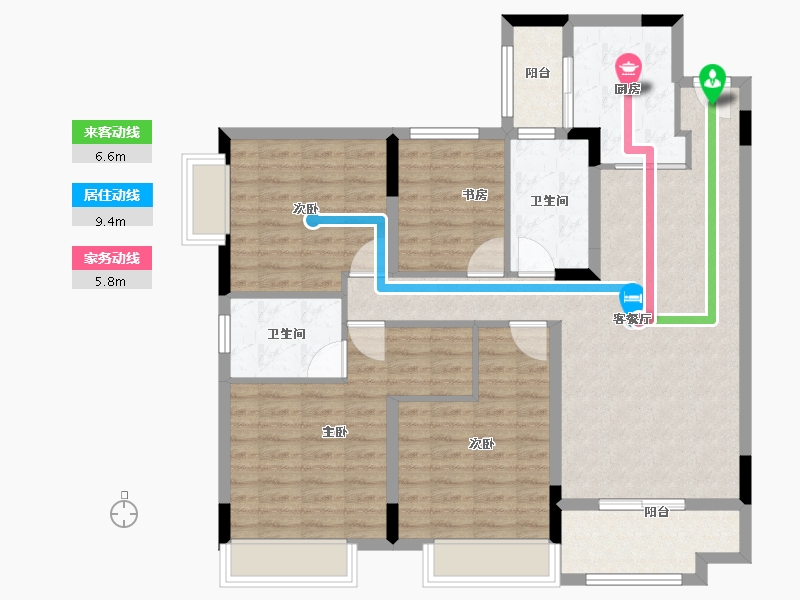 广东省-广州市-华润置地路劲金茂桐悦-108.80-户型库-动静线