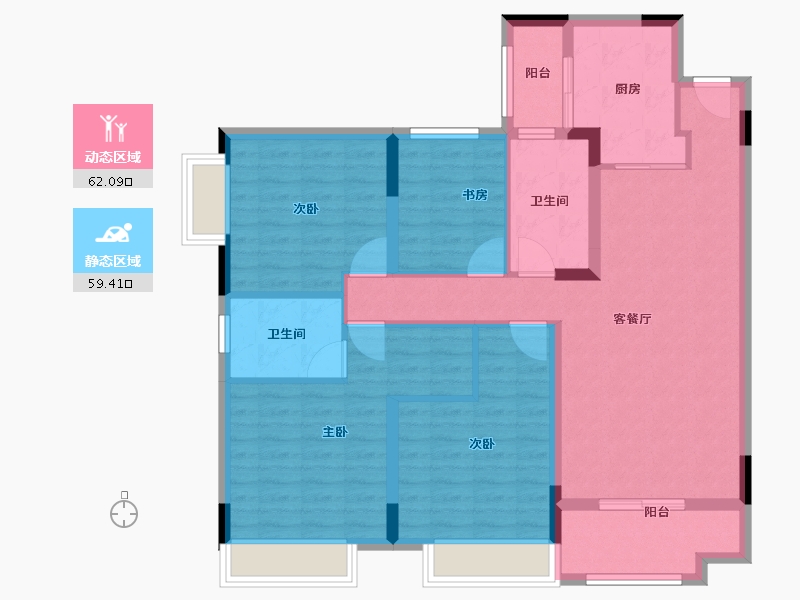 广东省-广州市-华润置地路劲金茂桐悦-108.80-户型库-动静分区