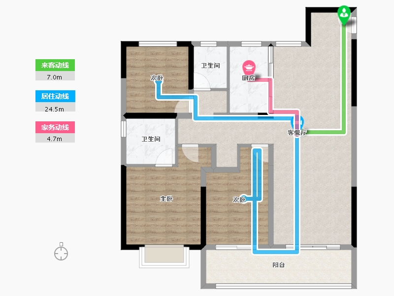 浙江省-宁波市-中海新芝源境-107.76-户型库-动静线