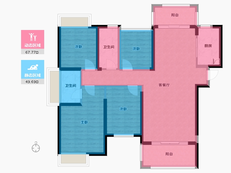 福建省-泉州市-晖盛海湾国际-104.36-户型库-动静分区