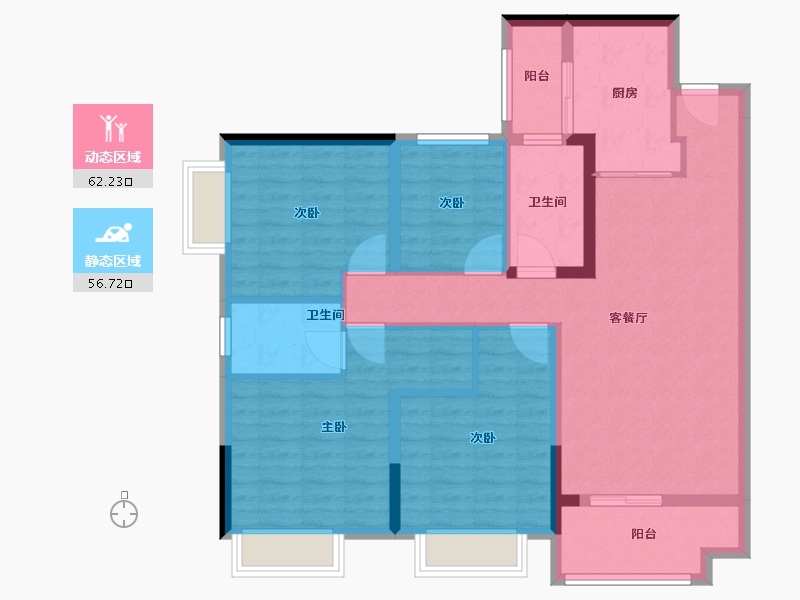 广东省-广州市-华润置地路劲金茂桐悦-106.40-户型库-动静分区