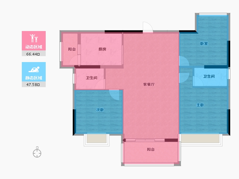 广东省-广州市-卓粤卓雅名苑-104.00-户型库-动静分区