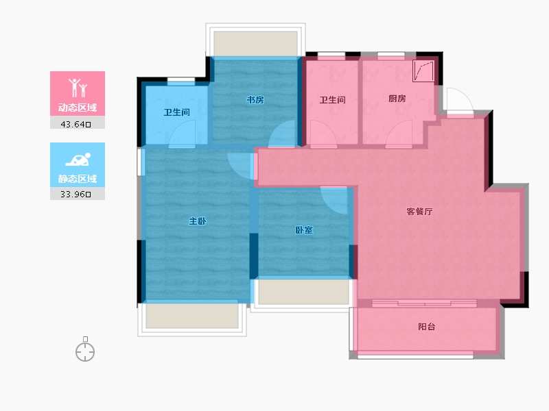 上海-上海市-中信泰富仁恒海和院-68.86-户型库-动静分区