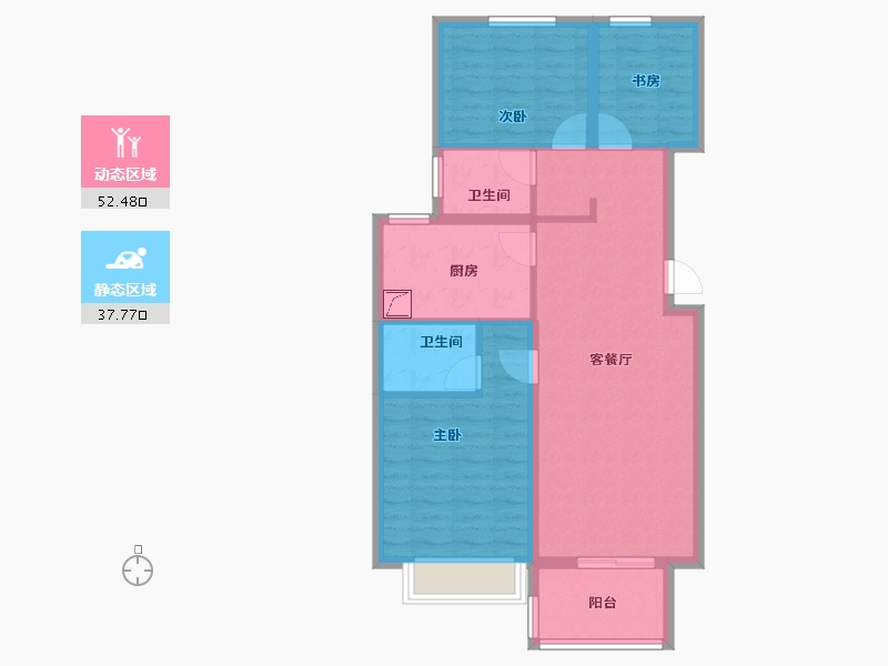 上海-上海市-保利·天汇-80.45-户型库-动静分区