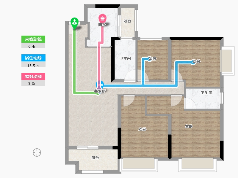 广东省-广州市-华润置地路劲金茂桐悦-106.40-户型库-动静线