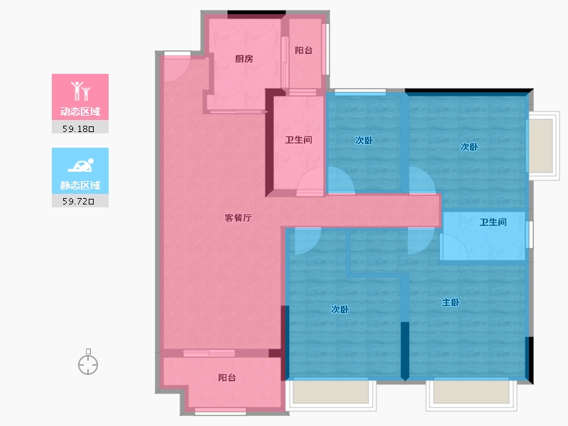 广东省-广州市-华润置地路劲金茂桐悦-106.40-户型库-动静分区