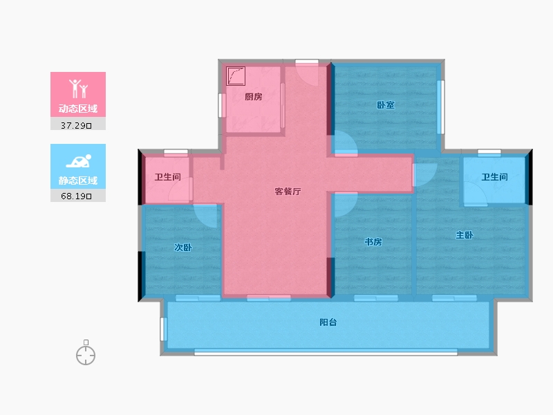 贵州省-贵阳市-宝能国际会展城-94.44-户型库-动静分区