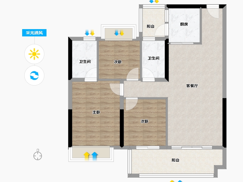 贵州省-贵阳市-中海映山湖-91.20-户型库-采光通风