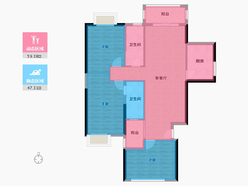 广东省-广州市-天马河公馆-96.27-户型库-动静分区