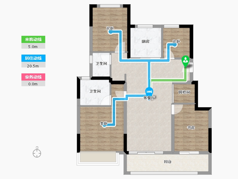 浙江省-宁波市-万科·东潮之滨-93.13-户型库-动静线