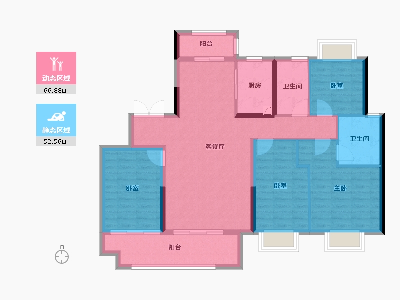 湖南省-长沙市-美的国宾府-107.48-户型库-动静分区