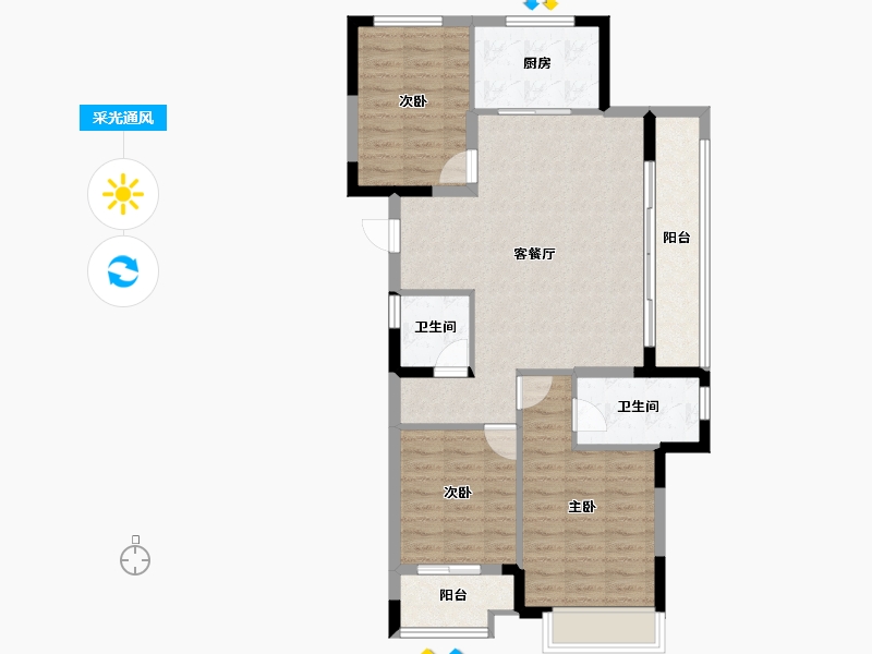 贵州省-安顺市-中交绿城桃源小镇-90.16-户型库-采光通风