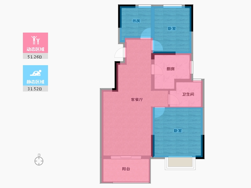 浙江省-宁波市-祥生·潮起云悦-73.96-户型库-动静分区