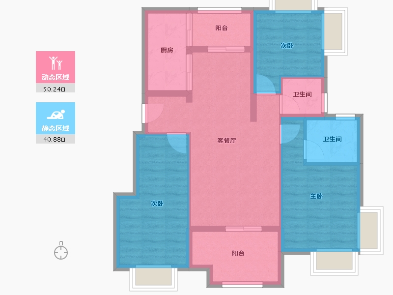 广东省-广州市-天马河公馆-81.28-户型库-动静分区