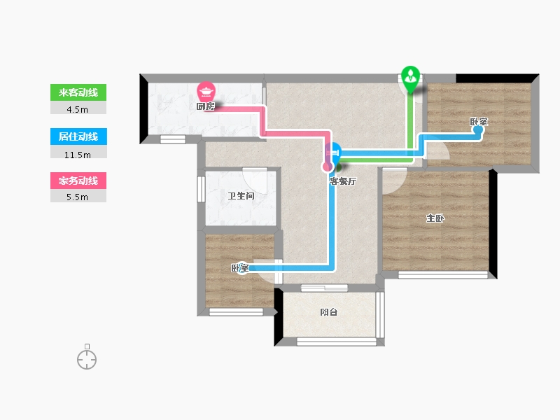 广东省-广州市-珠江西湾里-62.40-户型库-动静线