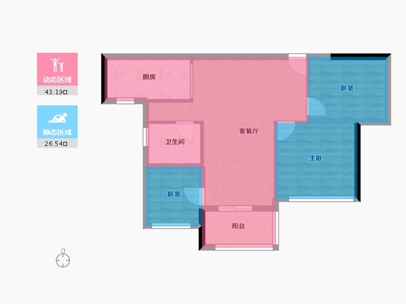 广东省-广州市-珠江西湾里-62.40-户型库-动静分区