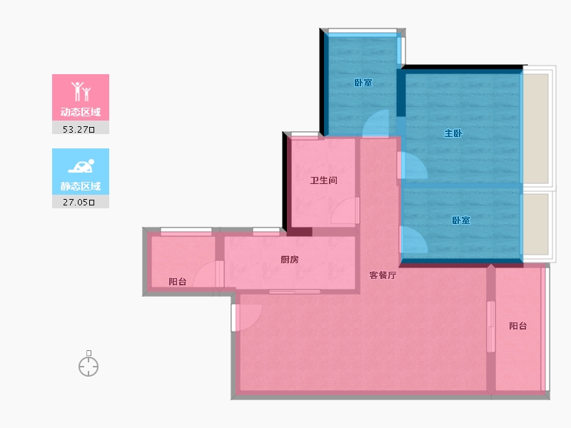 广东省-广州市-力迅·西关雅筑-71.30-户型库-动静分区