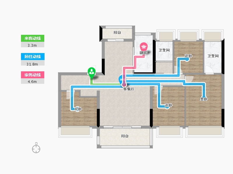 广东省-广州市-碧桂园云顶壹品-111.20-户型库-动静线