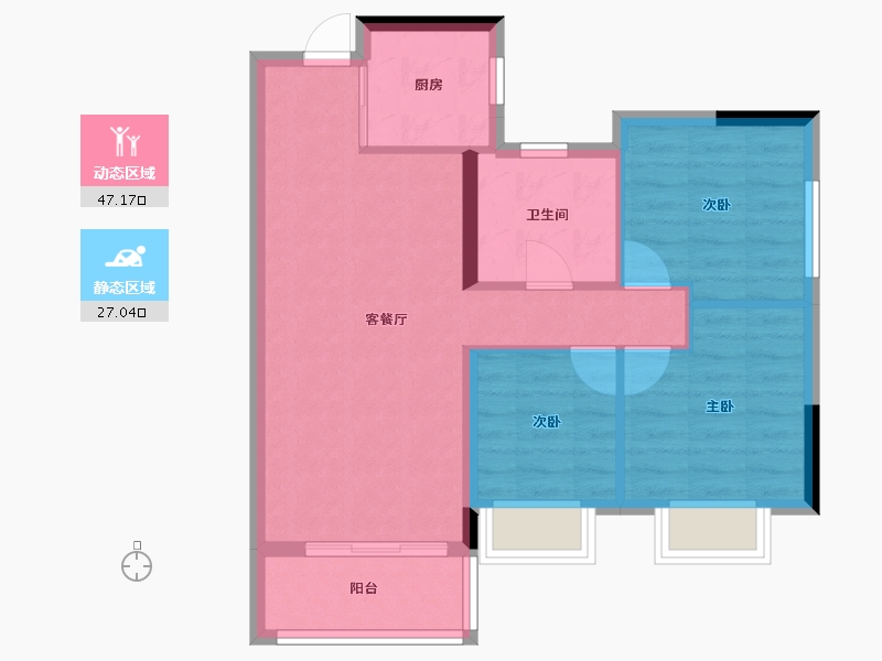 广东省-广州市-永实御湖尚城-66.55-户型库-动静分区