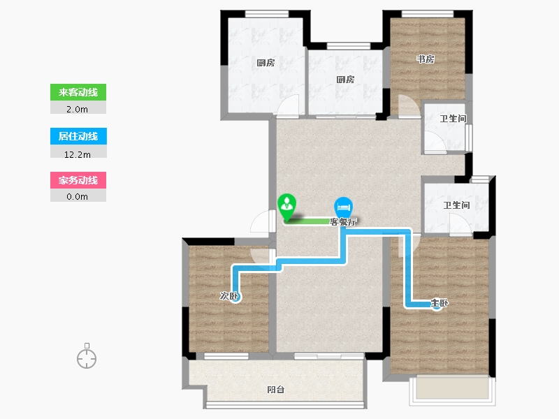 浙江省-宁波市-宝龙东望-102.86-户型库-动静线