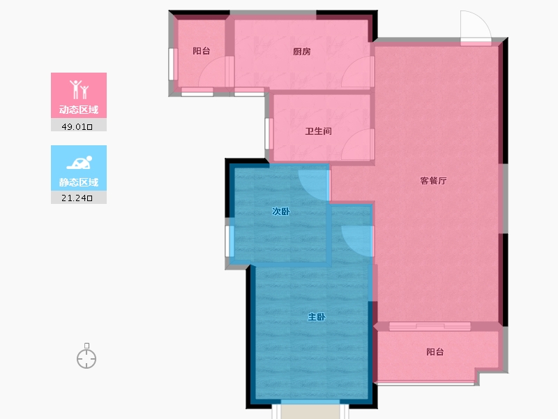 贵州省-贵阳市-恒大金阳新世界-63.20-户型库-动静分区